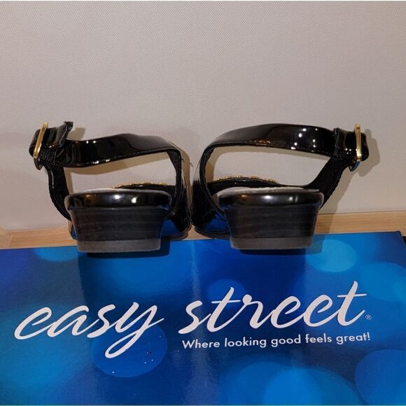 Easy Street Flex Black Patent Imprompt Adjustable Strap Shoes Size 5.5 - Picture 4 of 6